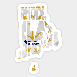 Rhode Island Typo Map Sticker